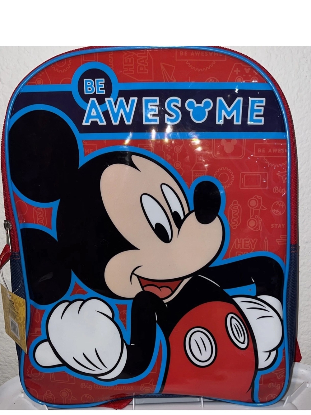 Disney Mickey Mouse Red Kids Backpack - Be Awesome Graphic